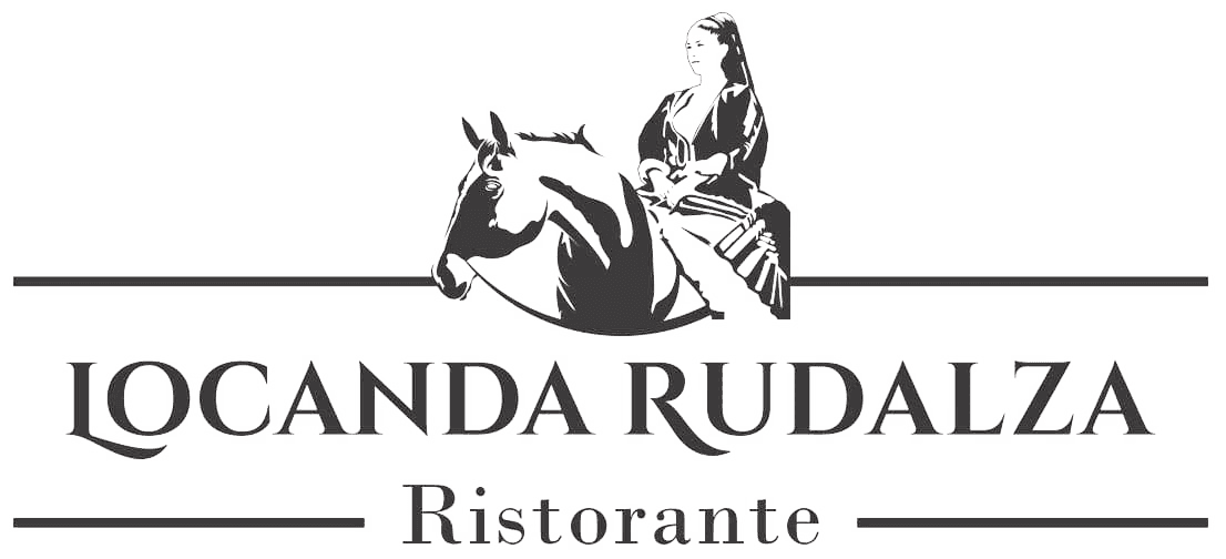 The Locanda Rudalza logo — a woman in traditional Sardinian dress on horseback